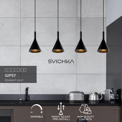 Подвесной светильник Lucide GIPSY 4xE27 Black