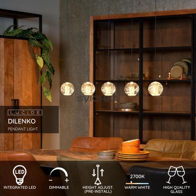 Подвесной светильник Lucide DILENKO LED Dim. 5x3,5W 2700K Matt Gold / Brass