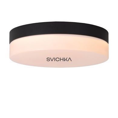 Стельовий світильник для ванної Lucide BISKIT &Oslash; 23 cm LED 1x12W 2700K IP44 Motion & Day/Night Sensor Black, BLACK