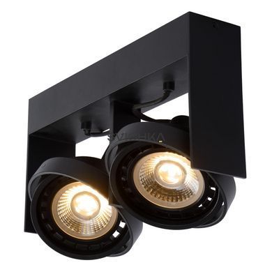 Потолочный точечный светильник Lucide GRIFFON LED Dim to warm GU10 (ES111) 2x12W 2200K/3000K Black