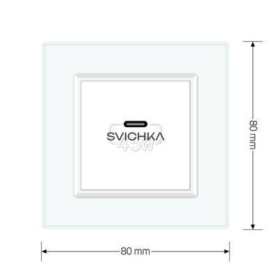 Розетка USB Type-C з Power Delivery 45W Livolo білий (VL-C7-FCUC-2WP)
