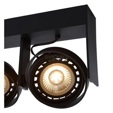 Потолочный точечный светильник Lucide GRIFFON LED Dim to warm GU10 (ES111) 2x12W 2200K/3000K Black