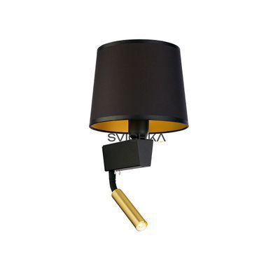 8213 Бра Nowodvorski CHILLIN BLACK II BL/G PL, Латунь, Чорний, Чорний