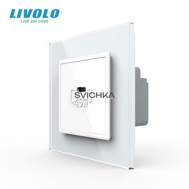 Розетка USB Type-C з Power Delivery 45W Livolo білий (VL-C7-FCUC-2WP)
