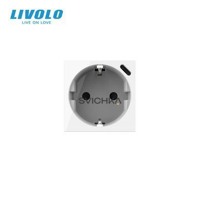 Механизм электрическая розетка с USB Type-C Power Delivery 18 Вт Livolo