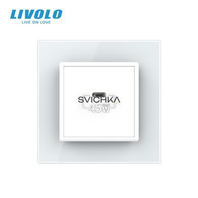 Розетка USB Type-C з Power Delivery 45W Livolo білий (VL-C7-FCUC-2WP)