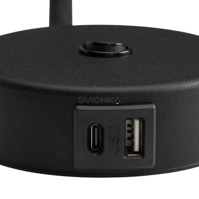 Бра на гнучкій ніжці TK Lighting LAGOS USB, Black/Gold