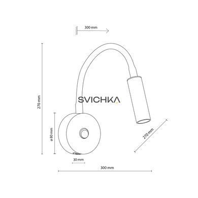 Бра на гнучкій ніжці TK Lighting LAGOS USB, Black/Gold
