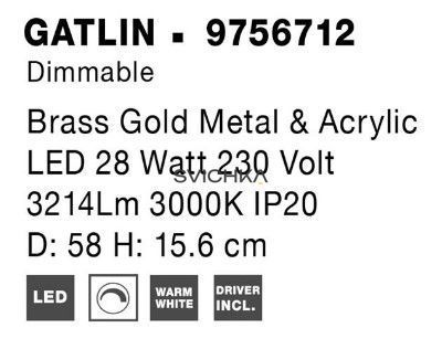 Потолочный светильник Nova luce GATLIN 5 Brass