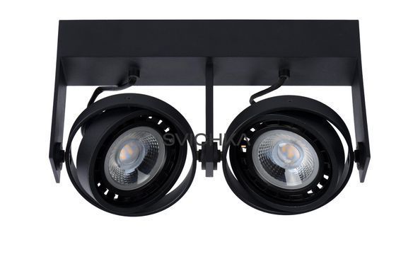 Потолочный точечный светильник Lucide GRIFFON LED Dim to warm GU10 (ES111) 2x12W 2200K/3000K Black