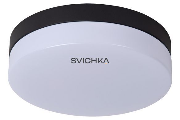Стельовий світильник для ванної Lucide BISKIT &Oslash; 23 cm LED 1x12W 2700K IP44 Motion & Day/Night Sensor Black, BLACK