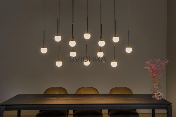Підвісний світильник Lucide CALINA LED Dim. 12x7,7W 2700K Black, BLACK, Опал, Опал