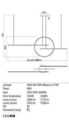Подвесной светильник REDO 01-1849 GIOTTO White + Dimmable