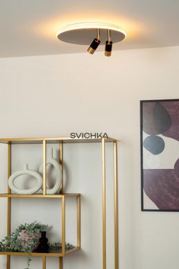 Стельовий світильник Lucide JUBEL &Oslash; 40 cm LED Dim. 2700K Gun Metal, Gun Metal, Matt Gold / Brass, Чорний