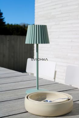 Акумуляторна настільна лампа для дому та вулиці Lucide JUSTINE Battery pack/batteries LED Dim. 1x2W 2700K IP54 With wireless charging pad Green, Green