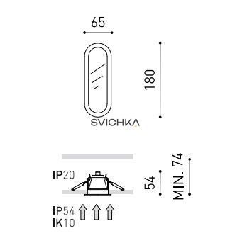 Светильник врезной Arkos Light Olympia Mini A2580012W