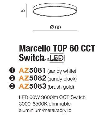 Стельовий світильник Azzardo MARCELLO 60 White