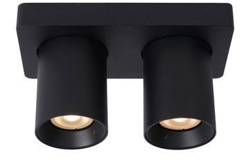 Потолочный точечный светильник Lucide NIGEL LED Dim to warm GU10 2x5W 2200K/3000K Black