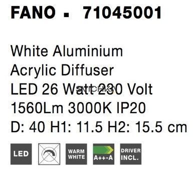 Накладний світильник Nova luce Fano S White