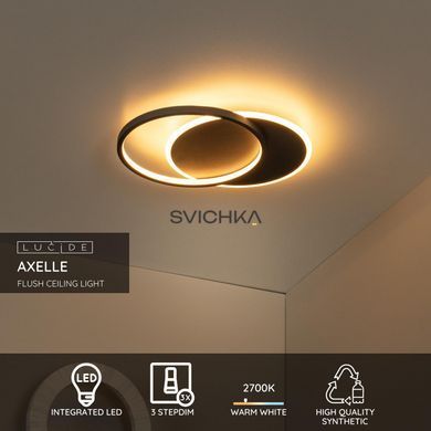 Стельовий світильник Lucide AXELLE LED Dim. 1x24W 2700K Black, BLACK, Чорний