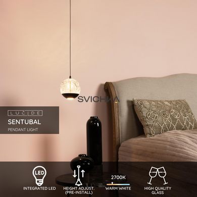 Подвесной светильник Lucide SENTUBAL &Oslash; 14 cm LED 1x6,3W 2700K Black