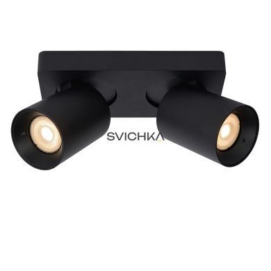 Потолочный точечный светильник Lucide NIGEL LED Dim to warm GU10 2x5W 2200K/3000K Black