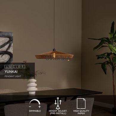 Підвісний світильник Lucide YUNKAI &Oslash; 70 cm 1xE27 Natural, Natural, Natural, Natural