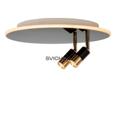 Стельовий світильник Lucide JUBEL &Oslash; 40 cm LED Dim. 2700K Gun Metal, Gun Metal, Matt Gold / Brass, Чорний