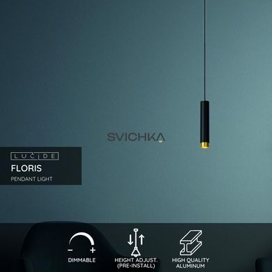 Подвесной светильник Lucide FLORIS &Oslash; 5,9 cm 1xGU10 Black
