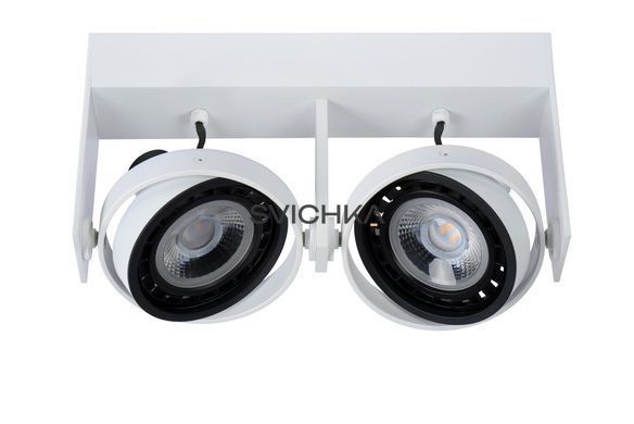 Потолочный точечный светильник Lucide GRIFFON LED Dim to warm GU10 (ES111) 2x12W 2200K/3000K White