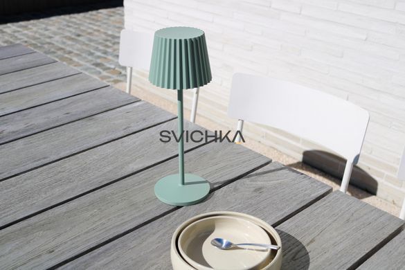 Акумуляторна настільна лампа для дому та вулиці Lucide JUSTINE Battery pack/batteries LED Dim. 1x2W 2700K IP54 With wireless charging pad Green, Green