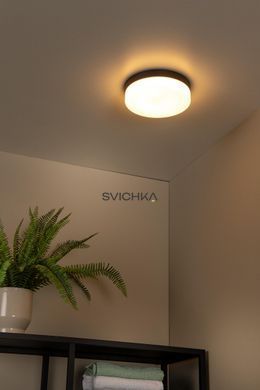 Стельовий світильник для ванної Lucide BISKIT &Oslash; 28 cm LED 1x18W 2700K IP44 Motion & Day/Night Sensor Black, BLACK