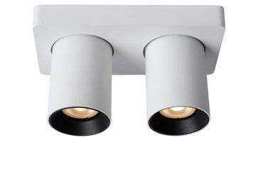 Потолочный точечный светильник Lucide NIGEL LED Dim to warm GU10 2x5W 2200K/3000K White