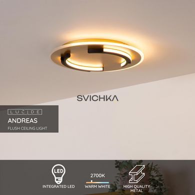 Потолочный светильник Lucide ANDREAS &Oslash; 39,6 cm LED 1x30W 2700K Matt Gold / Brass