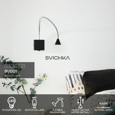 Бра Lucide BUDDY LED 1x4W 4000K Black