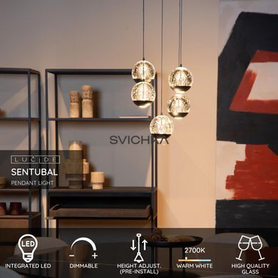 Подвесной светильник Lucide SENTUBAL &Oslash; 35 cm LED Dim. 5x5,2W 2700K Black