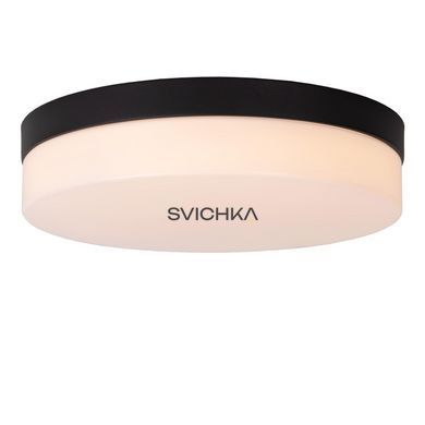 Стельовий світильник для ванної Lucide BISKIT &Oslash; 28 cm LED 1x18W 2700K IP44 Motion & Day/Night Sensor Black, BLACK