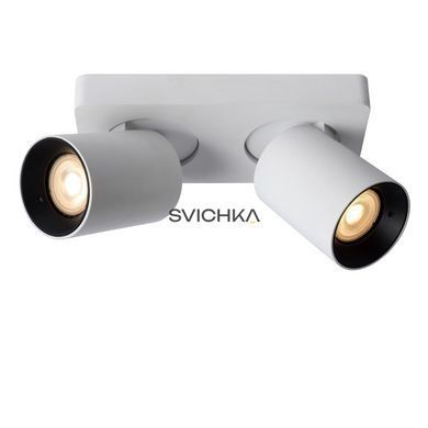 Стельовий точковий світильник Lucide NIGEL LED Dim to warm GU10 2x5W 2200K/3000K White, WHITE