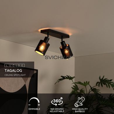 Потолочный точечный светильник Lucide TAGALOG 2xE27 Black