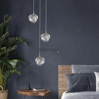 Підвісний світильник Zuma-line ROCK PENDANT 3 small, Сріблястий, Метал, Срібло