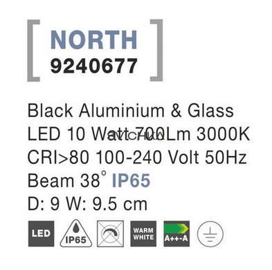 Грунтовий світильник Nova luce NORTH 90, Black