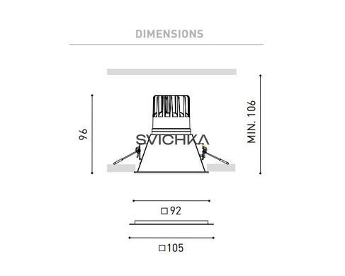 Врезной точечный светильник SWAP SQUARE 7W A2543211W