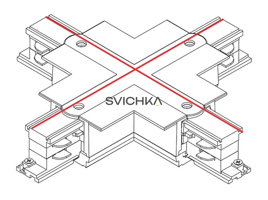 Соединитель Х-образный для 3-х фазной трековой системы Nowodvorski CTLS Recessed Power X Connector