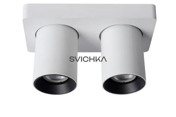 Стельовий точковий світильник Lucide NIGEL LED Dim to warm GU10 2x5W 2200K/3000K White, WHITE
