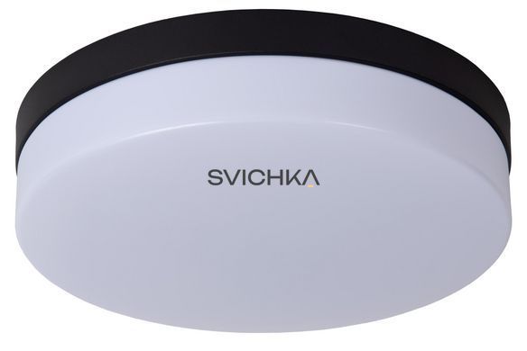 Стельовий світильник для ванної Lucide BISKIT &Oslash; 28 cm LED 1x18W 2700K IP44 Motion & Day/Night Sensor Black, BLACK