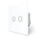Розумний сенсорний ЕС вимикач 2 сенсори Livolo білий скло (VL-M7FC2Z2-2WP)