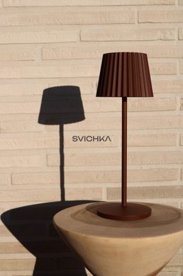 Акумуляторна настільна лампа для дому та вулиці Lucide JUSTINE Battery pack/batteries LED Dim. 1x2W 2700K IP54 With wireless charging pad Rust Brown, Rust Brown