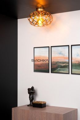 Потолочный светильник Lucide WOLFRAM &Oslash; 30 cm 1xE27 Matt Gold / Brass