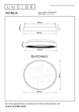 Стельовий світильник Lucide ESTREJA &Oslash; 40 cm LED Dim. 2500K/3000K Black, BLACK, Чорний, Прозорий