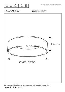 Стельовий світильник Lucide TALOWE LED &Oslash; 45,5 cm LED Dim. 1x30W 3000K White, WHITE, Білий, Білий